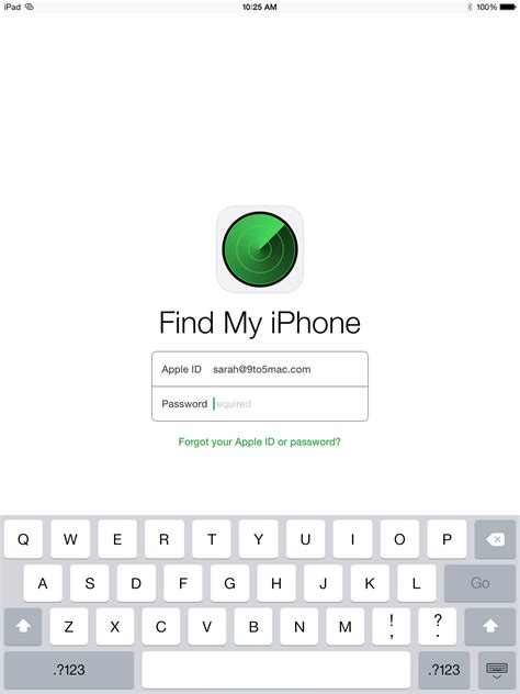 apple iphone find my phone login